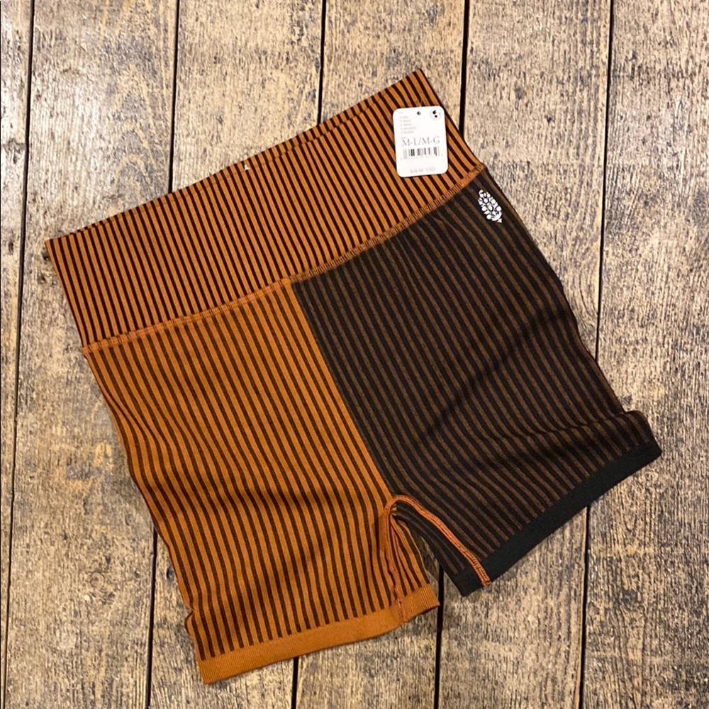 Striped Men's Shorts in Orange and Black